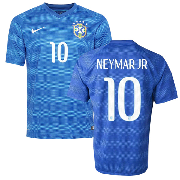 Brazil Away Neymar Jr 10 Retro Jersey 2014