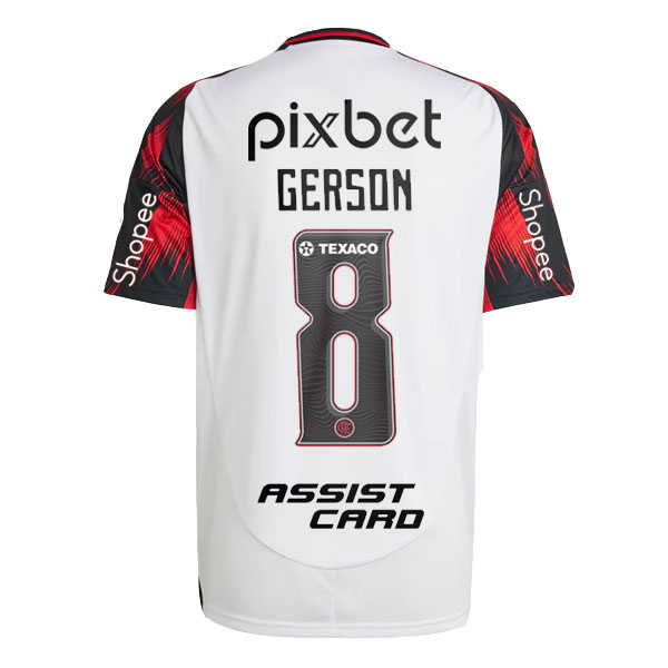 Flamengo Away GERSON 8 Jersey 25-26 (Full Sponsor)