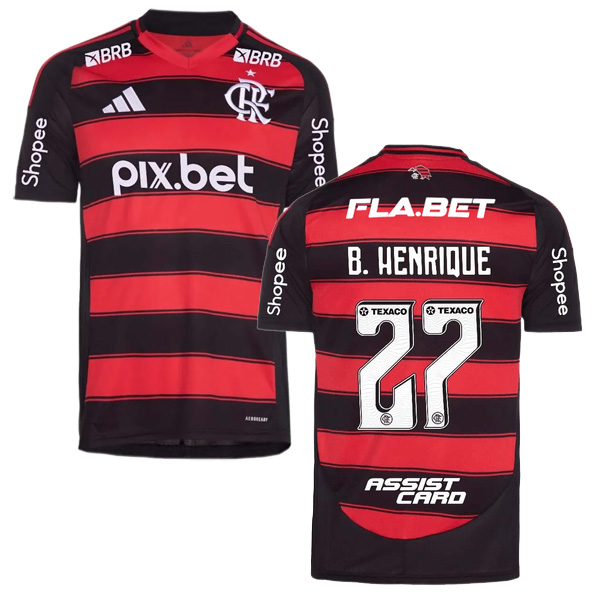 Flamengo Home B. Henrique 27 Jersey 25-26 (Full Sponsor)