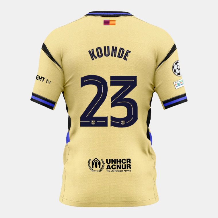 Barcelona Away KOUNDE 23 Champions League Jersey 25-26