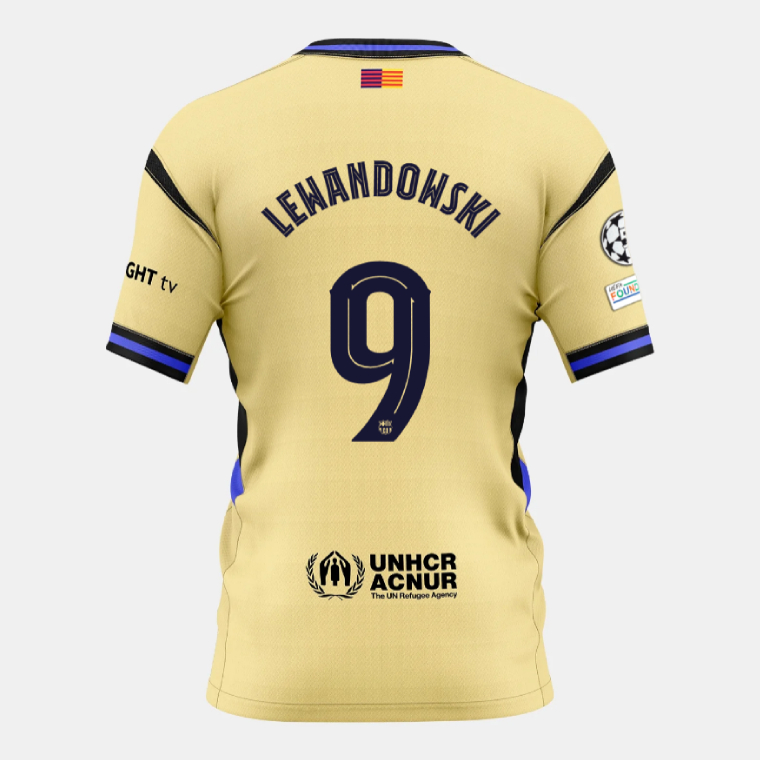Barcelona Away LEWANDOWSKI 9 Champions League Jersey 25-26