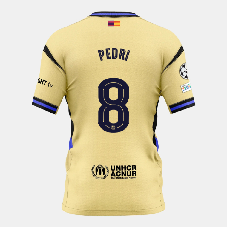 Barcelona Away PEDRI 8 Champions League Jersey 25-26
