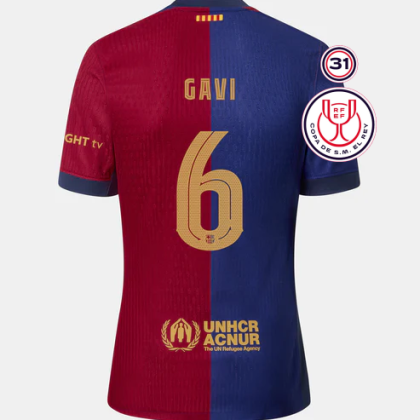 Barcelona Copa Del Rey Final GAVI 6 Jersey 24-25