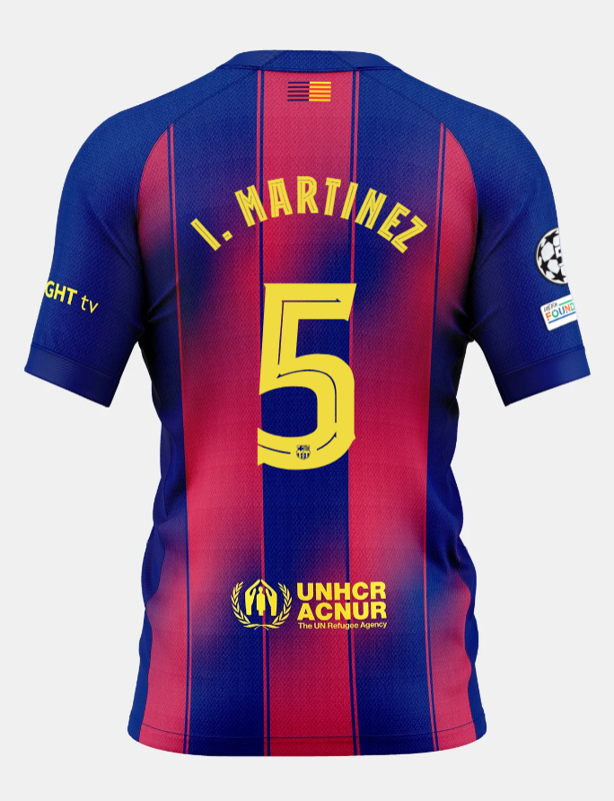 Barcelona Home I. MARTINEZ 5 Champions League Jersey 25-26