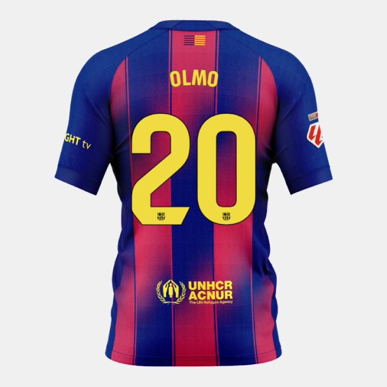 Barcelona Home OLMO 20 Jersey 25-26 (Player Version)