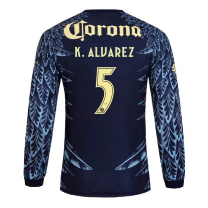 Club América Away K. ALVAREZ 5 Long Sleeve Jersey 25-26
