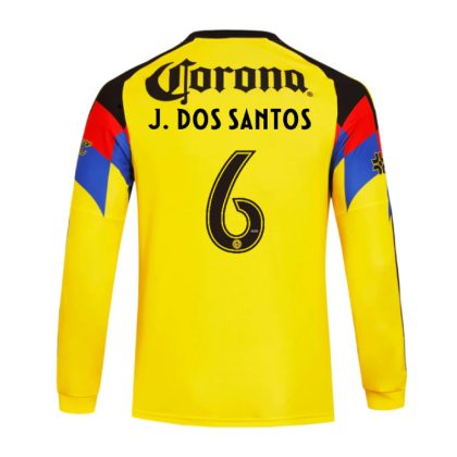 Club América Home J. DOS SANTOS 6 Long Sleeve Jersey 25-26