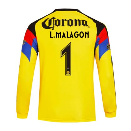 Club América Home L. MALAGON 1 Long Sleeve Jersey 25-26