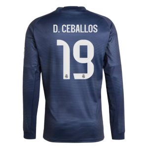 Real Madrid Away D. CEBALLOS 19 Long Sleeve Jersey 25-26