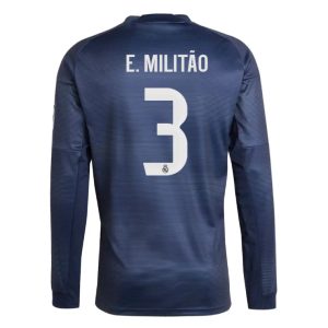 Real Madrid Away E. MILITÃO 3 Long Sleeve Jersey 25-26
