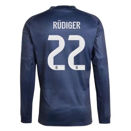 Real Madrid Away RÜDIGER 22 Long Sleeve Jersey 25-26