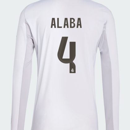 Real Madrid Home Alaba 4 Long Sleeve Jersey 25-26