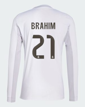Real Madrid Home Brahim 21 Long Sleeve Jersey 25-26