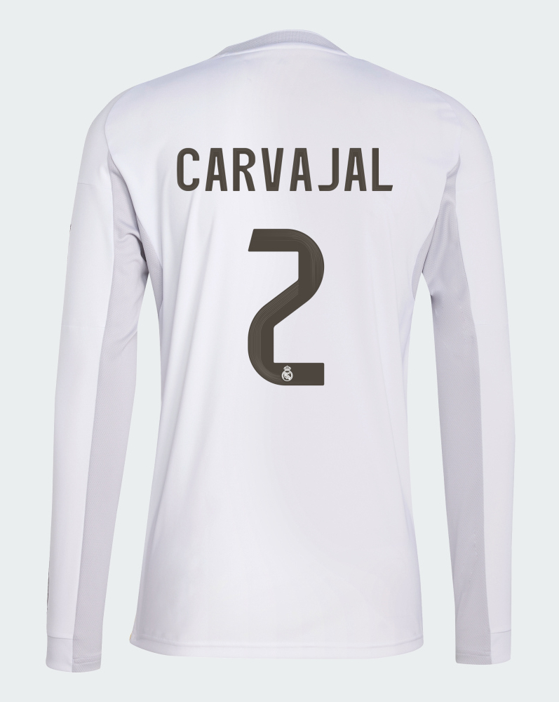 Real Madrid Home Carvajal 2 Long Sleeve Jersey 25-26