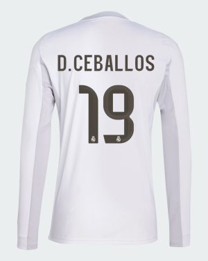 Real Madrid Home D. Ceballos 19 Long Sleeve Jersey 25-26