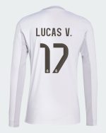 Real Madrid Home Lucas V. 17 Long Sleeve Jersey 25-26