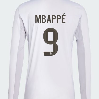 Real Madrid Home Mbappé 9 Long Sleeve Jersey 25-26