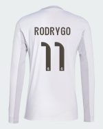 Real Madrid Home Rodrygo 11 Long Sleeve Jersey 25-26