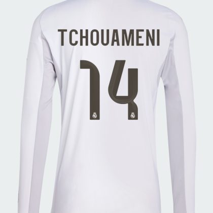 Real Madrid Home Tchouameni 14 Long Sleeve Jersey 25-26