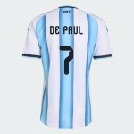 Argentina Home DE PAUL 7 World Cup Jersey 2026 (Player Version)