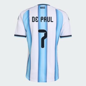 Argentina Home DE PAUL 7 World Cup Jersey 2026 (Player Version)