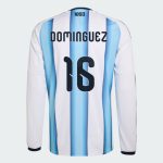 Argentina Home DOMINGUEZ 16 World Cup Long Sleeve Jersey 2026