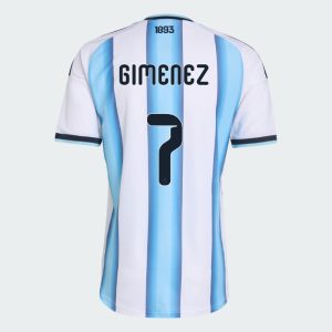 Argentina Home GIMENEZ 7 World Cup Jersey 2026 (Player Version)