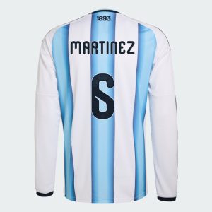 Argentina Home MARTINEZ 6 World Cup Long Sleeve Jersey 2026 (Player Version)