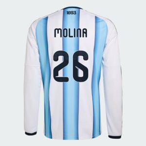 Argentina Home MOLINA 26 World Cup Long Sleeve Jersey 2026 (Player Version)
