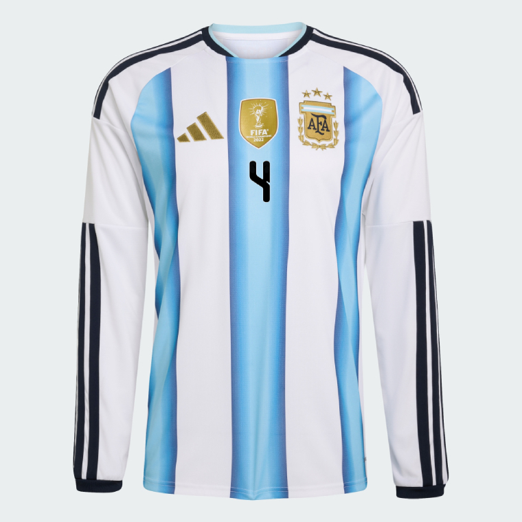 Argentina Home MONTIEL 4 World Cup Long Sleeve Jersey 2026 (Player Version) - Image 2