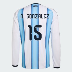 Argentina Home N. GONZALEZ 15 World Cup Long Sleeve Jersey 2026 (Player Version)