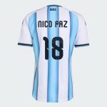 Argentina Home NICO PAZ 18 World Cup Jersey 2026 (Player Version)