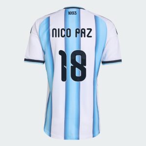 Argentina Home NICO PAZ 18 World Cup Jersey 2026 (Player Version)
