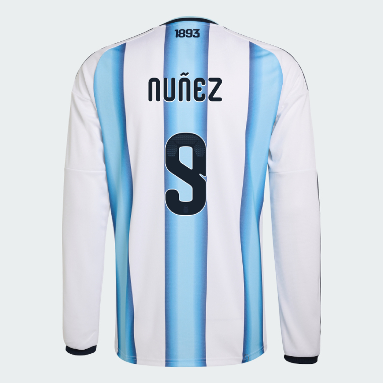 Argentina Home NUÑEZ 9 World Cup Long Sleeve Jersey 2026 (Player Version)