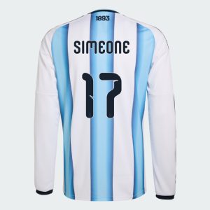 Argentina Home SIMEONE 17 World Cup Long Sleeve Jersey 2026 (Player Version)