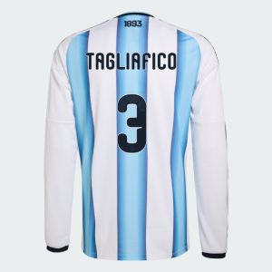 Argentina Home TAGLIAFICO 3 World Cup Long Sleeve Jersey 2026