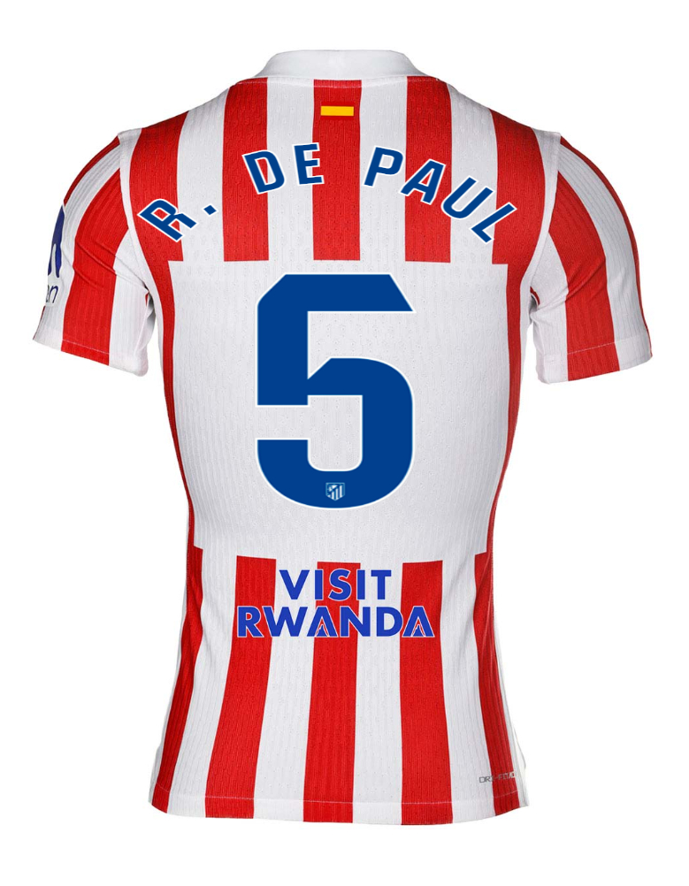 Atletico Madrid Home R. DE PAUL 5 Jersey 25-26
