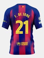 Barcelona Home F. DE JONG 21 Champions League Jersey 25-26