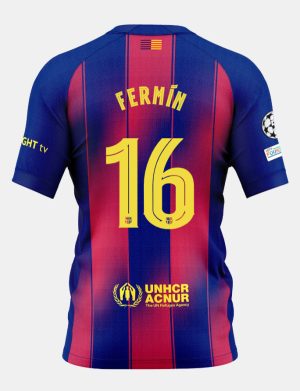 Barcelona Home FERMÍN 16 Champions League Jersey 25-26