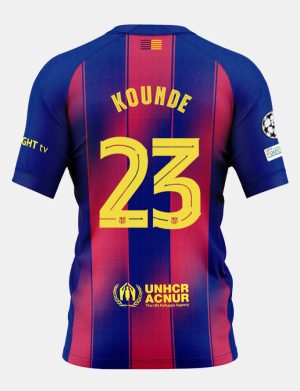 Barcelona Home KOUNDE 23 Champions League Jersey 25-26