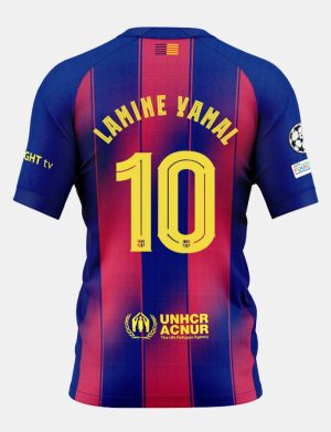 Barcelona Home LAMINE YAMAL 10 Champions League Jersey 25-26