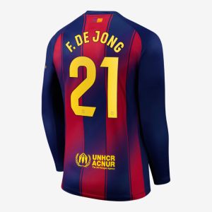 Barcelona Home Long Sleeve F. DE JONG 21 Jersey 25-26