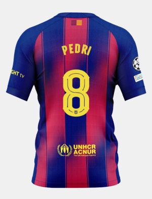 Barcelona Home PEDRI 8 Champions League Jersey 25-26