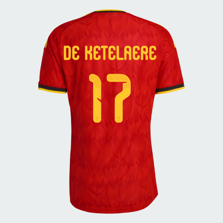 Belgium Home DE KETELAERE 17 World Cup Jersey 2026 (Player Version)