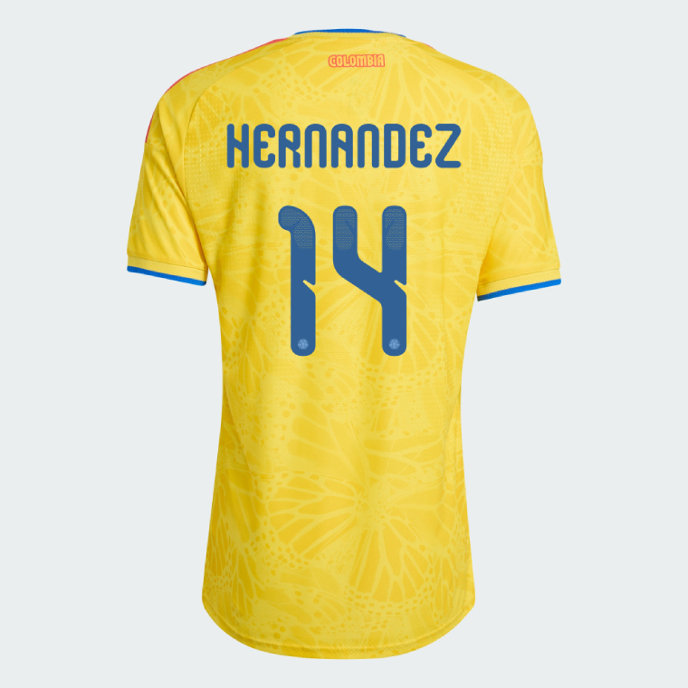 Colombia Home HERNANDEZ 14 World Cup Jersey 2026 (Player Version)