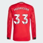 Manchester United Home Long Sleeve FREDRICSON 33 Jersey 25-26