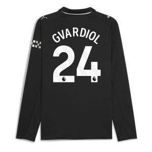 Manchester City Away Long Sleeve GVARDIOL 24 Jersey 25-26