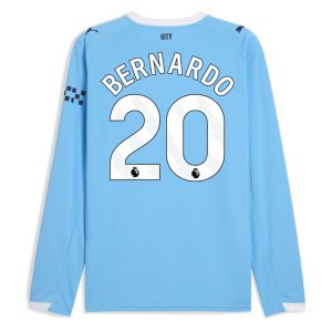 Manchester City Home Long Sleeve BERNARDO 20 Jersey 25-26